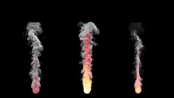 A set of three types of white smoke. Each of the options differs in speed, density and animation of fire. Horizontal composition. File contains Alpha Channel. video