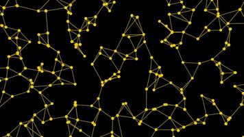 Smooth movement of a geometric shape animated in space in the form of a molecular lattice video