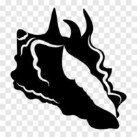 Image of a shell, abstract drawing in silhouette. Black on white background, . vector