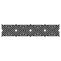 Geometric Deco Border, Minimalist Pattern, Black White, Diamonds vector