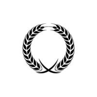 Elegant Wheat Crown, Minimalist Emblem vector