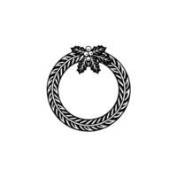 Elegant Holly Wreath Border, Vintage Festive - Berries vector