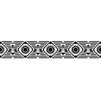 Geometric Tribal Border, Stylized Sun Motif - Pattern vector