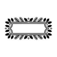 Elegant Winter Frame, Holly Snowflakes, Festive vector