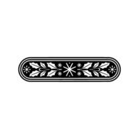 Elegant Oval Holly Snowflakes Border, Vintage Style vector