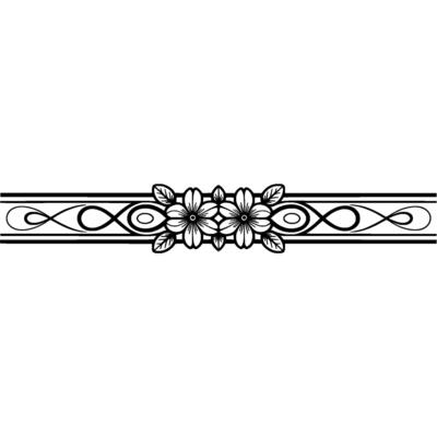 Elegant Floral Border, Vintage , Decorative Element, alternate version 62