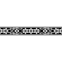 Elegant Floral Border, Japanese , Minimalist Pattern, Monochrome vector
