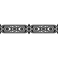 Elegant Botanical Border, Vintage Element - Monochrome vector