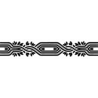 Art Deco Botanical Border, Elegant Line Art, Geometric vector
