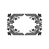 Elegant Floral Frame, Vintage Botanical - Outline vector