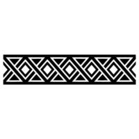 Geometric Deco Border, Black White Pattern, Linear vector