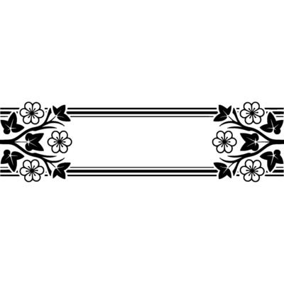 Elegant Floral Border, Vintage Element, Negative space