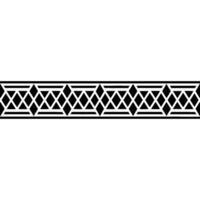 Geometric Deco Border, Black and White Pattern, Symmetrical vector
