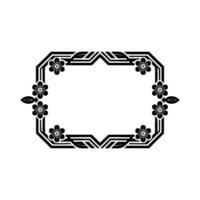 Elegant Floral Octagonal Frame, Art Deco Style vector