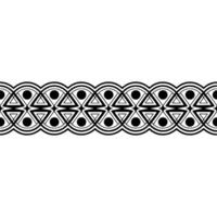 Geometric Deco Border, Stylized Black White Pattern, Repeating vector