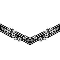 Floral Border, Stylized Black White, Vintage , Decorative Element vector