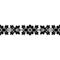 Intricate Floral Border, Stylized Black and White, Pattern vector