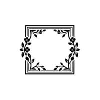 Elegant Floral Square Frame, Vintage , Minimalist Aesthetic, Botanical vector