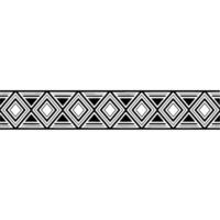 Geometric Deco Border Minimalist Black White Pattern, Linear vector