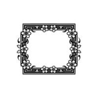 Elegant Floral Square Frame, Vintage - Decorative vector