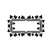 Art Deco Botanical Frame, Elegant Border, Decorative vector
