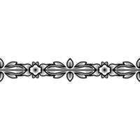 Intricate Floral Border, Elegant Line Art, Decorative Element vector