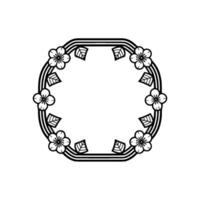 Geometric Blossom Frame Minimalist Japanese vector