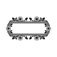 Elegant Floral Frame, Minimalist , Japanese Influence vector