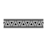 Geometric Deco Border Minimalist Black White Pattern, Triangles vector