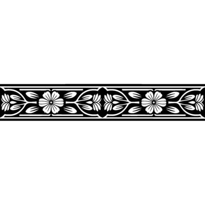 Elegant Floral Border, Art Nouveau, Ornament