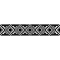 Geometric Deco Border, Black White Pattern - Monochrome vector
