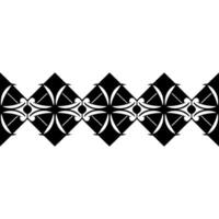 Geometric Diamond Border, Intricate Black Pattern, Symmetry vector