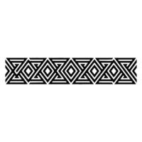 Geometric Border, Black White, Art Deco Pattern, Linear vector