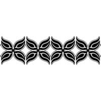 Stylized Tribal Border, Repeating Pattern, Black White vector