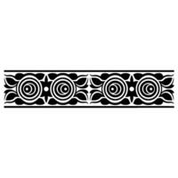 Geometric Tribal Border, Stylized Black Pattern, Art vector
