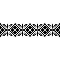 Geometric Tribal Border, Black White, Intricate Pattern vector