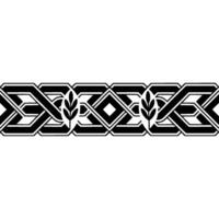 Geometric Celtic Border, Black and White, Intricate vector