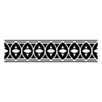 Geometric Tribal Border, Stylized Black White Pattern, Monochromatic vector