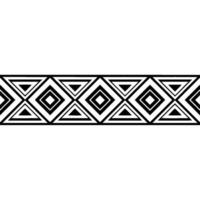 Geometric Tribal Border, Black White Pattern, Triangle vector