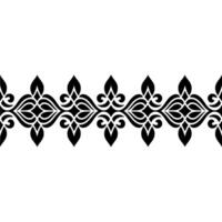 Intricate Black Floral Border, Elegant Decorative Element, Pattern vector