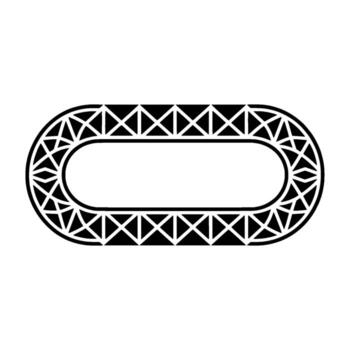 geométrico oval marco, minimalista , resumen patrón, monocromo vector