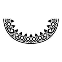 Geometric Crescent Ornament, Stylized Black, Pattern vector
