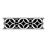 Geometric Deco Border, Stylized Black White Ornament, Pattern vector