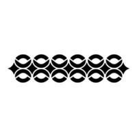 Geometric Deco Border, Stylized Black Pattern - Symmetrical vector
