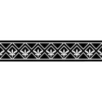 Geometric Botanical Border, Art Deco Style, Pattern vector