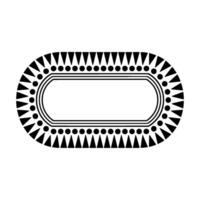 Geometric Oval Frame, Tribal Pattern, Minimalist vector