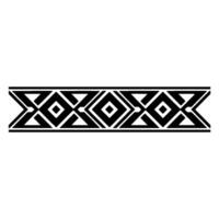 Geometric Tribal Border, Black White Pattern - Textile vector