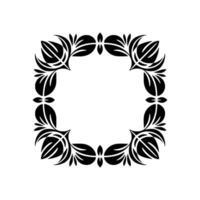 Intricate Floral Frame, Stylized Ornamentation, Minimalist vector