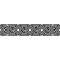 Geometric Deco Border Intricate Black White Pattern vector