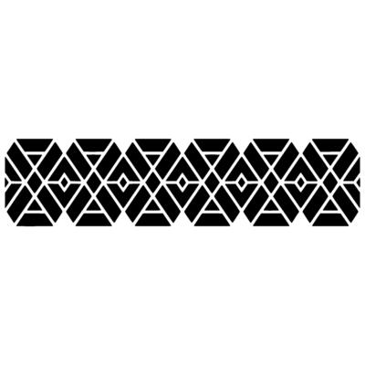 Geometric Tribal Border, Black White Pattern, Symmetry